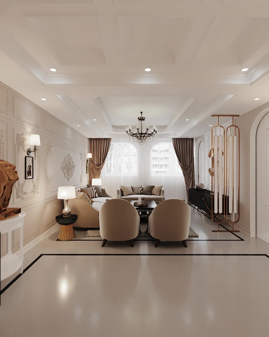 Classical theme villa interior 22